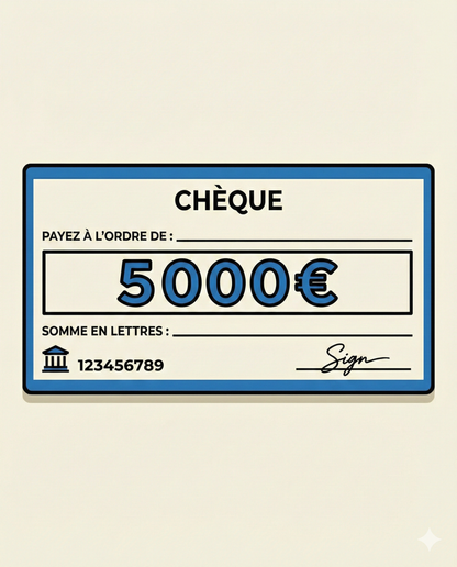 Image 5000 € → Chèque 5000 EUR
